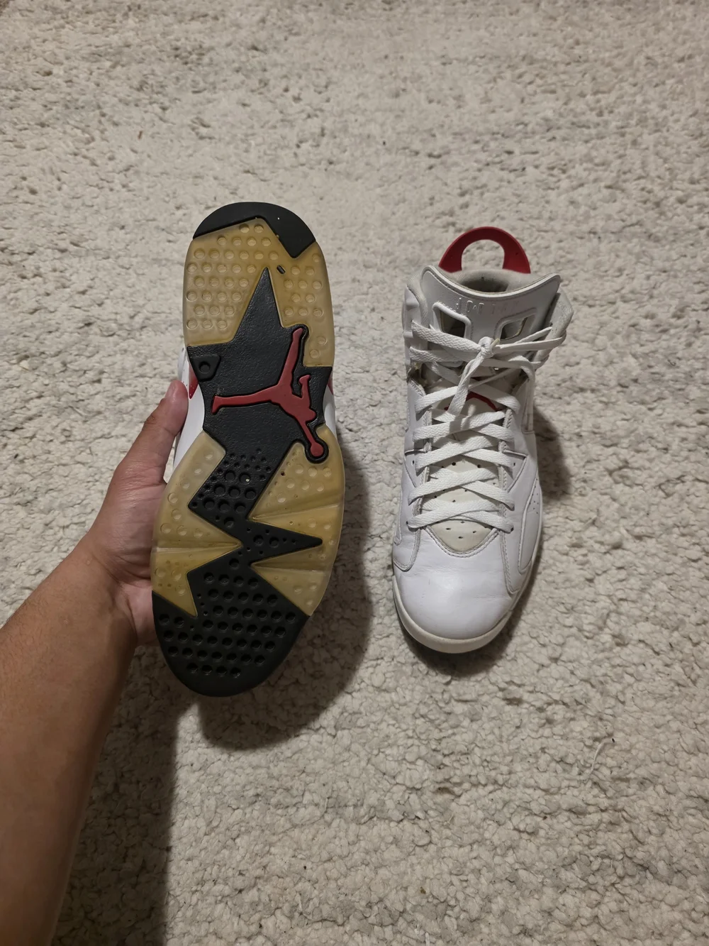 Jordan White and Red Men's Sneakers